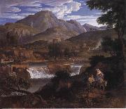 Joseph Anton Koch Waterfalls at Subliaco USA oil painting artist